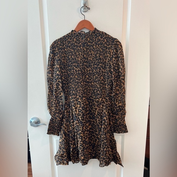 WHISTLES Classic Leopard Shirred Dress NWT - Picture 10 of 16